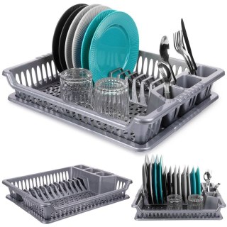 Suszarka do naczyń na naczynia stojąca plastikowa szara 46x37x8.5cm ORION 150697