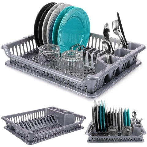 Suszarka do naczyń na naczynia stojąca plastikowa szara 46x37x8.5cm ORION 150697