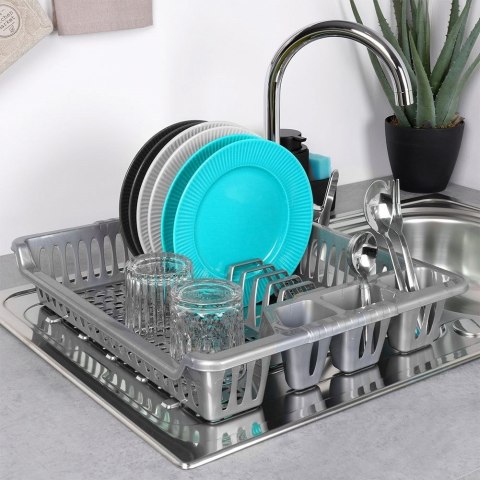 Suszarka do naczyń na naczynia stojąca plastikowa szara 46x37x8.5cm ORION 150697