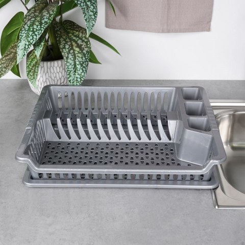 Suszarka do naczyń na naczynia stojąca plastikowa szara 46x37x8.5cm ORION 150697