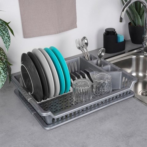Suszarka do naczyń na naczynia stojąca plastikowa szara 46x37x8.5cm ORION 150697