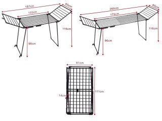 SUSZARKA DO PRANIA UBRAŃ I BIELIZNY BALKONOWA TELESKOPOWA XXL 2 SKRZYDŁA 27MB BRUNBESTE BB-3904