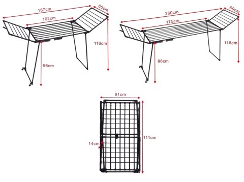 SUSZARKA DO PRANIA UBRAŃ I BIELIZNY BALKONOWA TELESKOPOWA XXL 2 SKRZYDŁA 27MB BRUNBESTE BB-3904