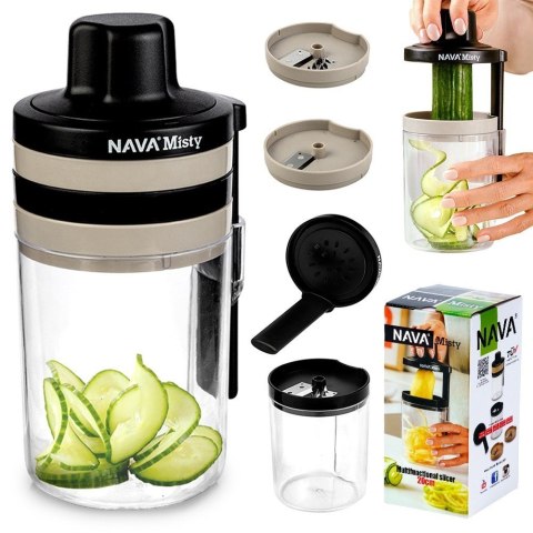 SZATKOWNICA DO WARZYW OWOCÓW Z POJEMNIKIEM SPIRALNA 3W1 MISTY 20CM NAVA 10-170-007