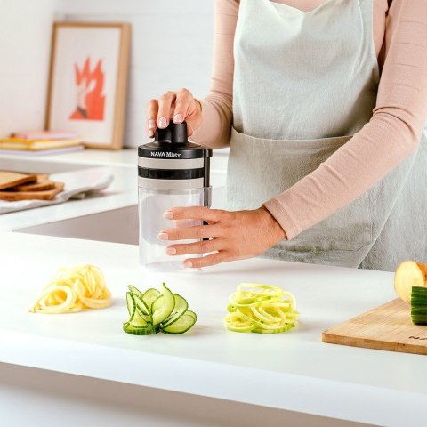 SZATKOWNICA DO WARZYW OWOCÓW Z POJEMNIKIEM SPIRALNA 3W1 MISTY 20CM NAVA 10-170-007