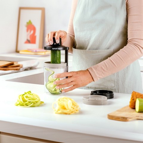 SZATKOWNICA DO WARZYW OWOCÓW Z POJEMNIKIEM SPIRALNA 3W1 MISTY 20CM NAVA 10-170-007