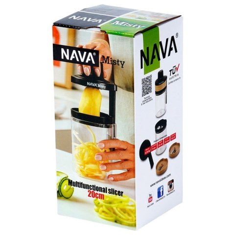 SZATKOWNICA DO WARZYW OWOCÓW Z POJEMNIKIEM SPIRALNA 3W1 MISTY 20CM NAVA 10-170-007