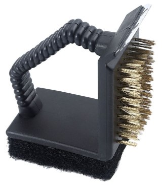 SZCZOTKA DO CZYSZCZENIA GRILLA 3W1, SKROBAK + GĄBKA + SZCZOTKA, KINGHOFF KH-1913