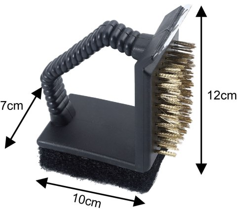 SZCZOTKA DO CZYSZCZENIA GRILLA 3W1, SKROBAK + GĄBKA + SZCZOTKA, KINGHOFF KH-1913