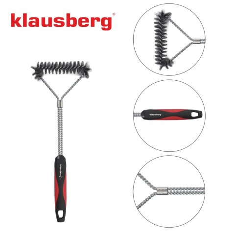 SZCZOTKA DO CZYSZCZENIA GRILLA, STAL NIERDZEWNA, UCHWYT Z TWORZYWA, KLAUSBERG KB-7898