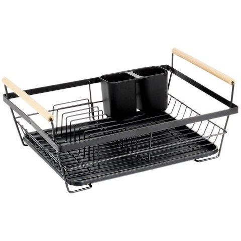 Suszarka do suszenia naczyń na naczynia stojąca czarna metalowa 45x33x18cm VILDE 229188