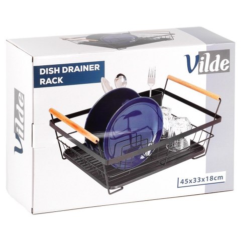 Suszarka do suszenia naczyń na naczynia stojąca czarna metalowa 45x33x18cm VILDE 229188