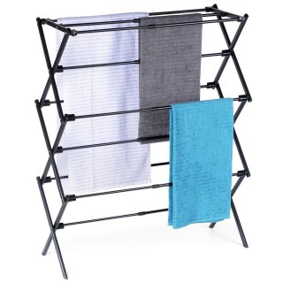 Suszarka na pranie metalowa czarna pionowa rozsuwana 47-78x94cm VILDE 568025