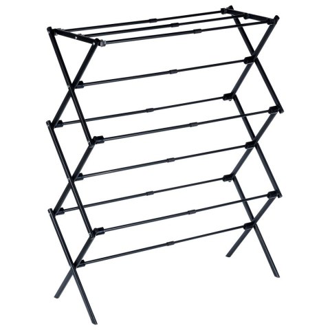 Suszarka na pranie metalowa czarna pionowa rozsuwana 47-78x94cm VILDE 568025