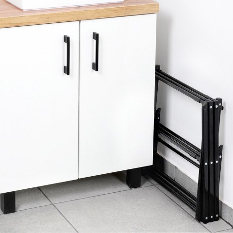 Suszarka na pranie metalowa czarna pionowa rozsuwana 47-78x94cm VILDE 568025