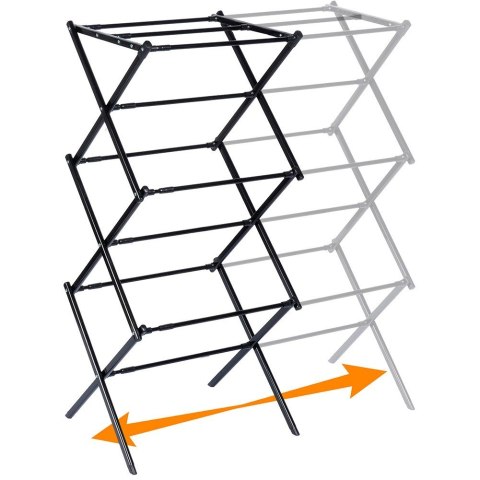 Suszarka na pranie metalowa czarna pionowa rozsuwana 47-78x94cm VILDE 568025