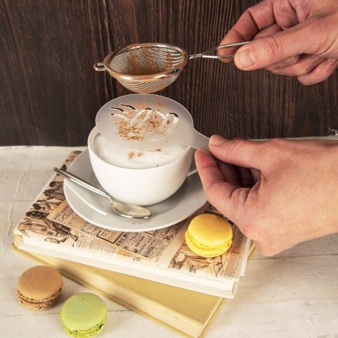 Szablony do dekoracji kawy i deserów szablon akcesoria zestaw 6-ele ORION 153032