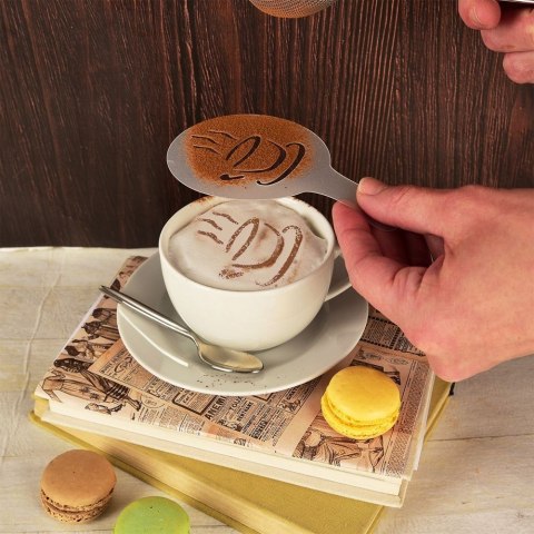 Szablony do dekoracji kawy i deserów szablon akcesoria zestaw 6-ele ORION 153032