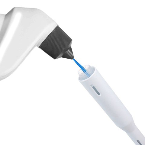 Szczotka do czyszczenia WC toalety silikonowa ze stojakiem dozownikiem płynu biała VILDE 568073