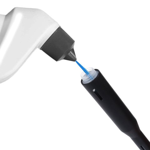 Szczotka do czyszczenia WC toalety silikonowa ze stojakiem dozownikiem płynu czarna VILDE 568062