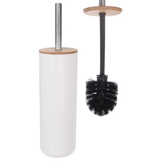 Szczotka do czyszczenia WC toalety ubikacji ze stojakiem BAMBUS biała ORION 540656