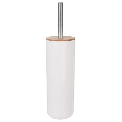 Szczotka do czyszczenia WC toalety ubikacji ze stojakiem BAMBUS biała ORION 540656