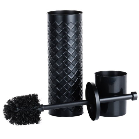 Szczotka do czyszczenia WC toalety z pojemnikiem stojakiem metalowa czarna VILDE 569962
