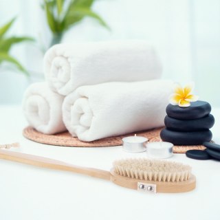 Szczotka do masażu drewniana 2w1 na sucho i do kąpieli 42cm ORION 710494