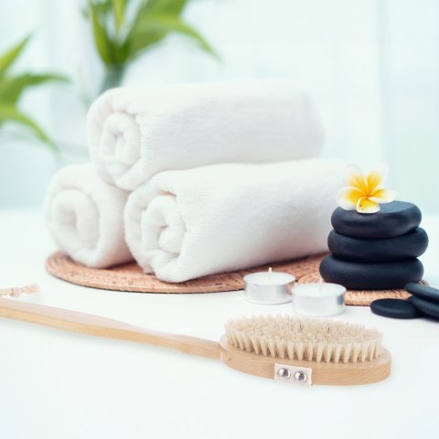 Szczotka do masażu drewniana 2w1 na sucho i do kąpieli 42cm ORION 710494