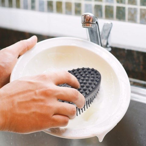 Szczotka silikonowa dwustronna kuchenna do masażu zmywak uniwersalna ORION 710497