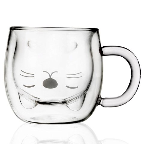 Szklanka termiczna z podwójną ścianką do kawy kotek DOUBLE 270ml ORION 128880