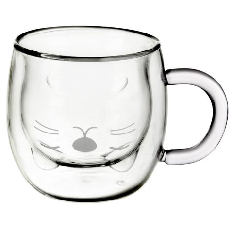 Szklanka termiczna z podwójną ścianką do kawy kotek DOUBLE 270ml ORION 128880