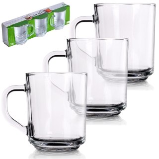 Szklanki do kawy herbaty z uchem 230ml 3 sztuki zestaw szklanek komplet EXCELLENT HOUSEWARE 139421