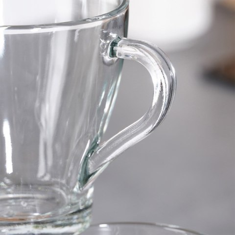 Szklanki do kawy herbaty z uchem 250ml 6 szt zestaw szklanek komplet VILDE 139613