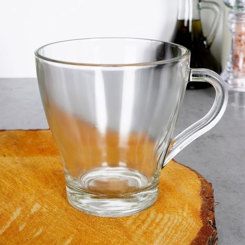 Szklanki do kawy herbaty z uchem 280ml 4 sztuki zestaw szklanek komplet EXCELLENT HOUSEWARE 139424