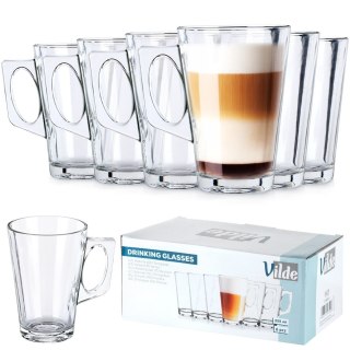 Szklanki do kawy latte macchiato 255ml 6 szt zestaw szklanek komplet VILDE 139614