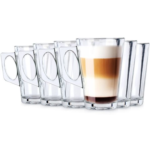 Szklanki do kawy latte macchiato 255ml 6 szt zestaw szklanek komplet VILDE 139614