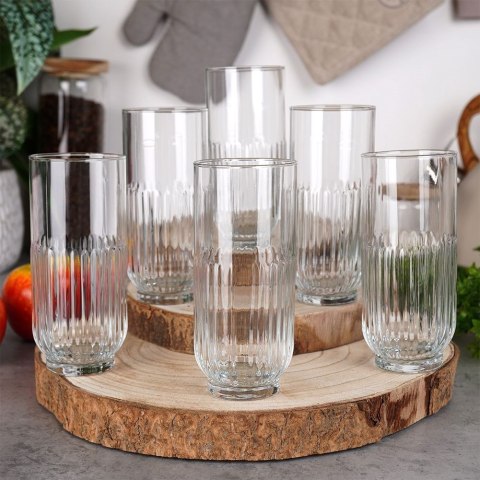 Szklanki do napojów drinków wysokie 380ml 6 sztuk zestaw szklanek ORION 145106