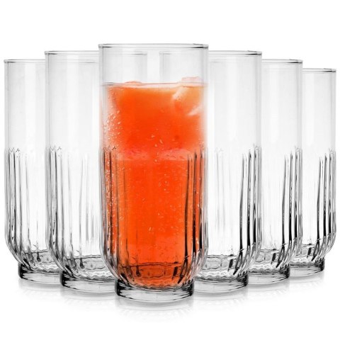 Szklanki do napojów drinków wysokie 380ml 6 sztuk zestaw szklanek ORION 145106