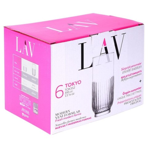 Szklanki do napojów drinków wysokie 380ml 6 sztuk zestaw szklanek ORION 145106