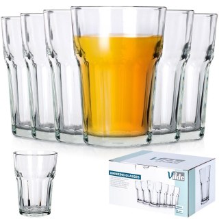 Szklanki do napojów zimnych wysokie 360ml 6 sztuk zestaw szklanek VILDE 139615