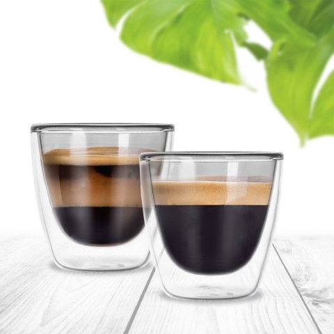 Szklanki termiczne z podwójną ścianką do kawy espresso 90ml 2 sztuki ORION 124377