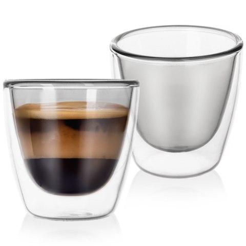Szklanki termiczne z podwójną ścianką do kawy espresso 90ml 2 sztuki ORION 124377