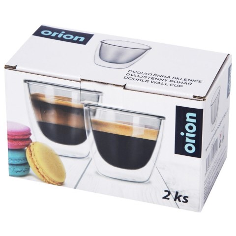 Szklanki termiczne z podwójną ścianką do kawy espresso 90ml 2 sztuki ORION 124377