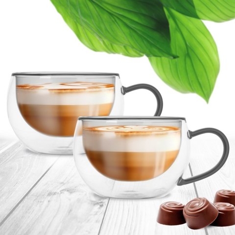 Szklanki termiczne z podwójną ścianką do kawy i herbaty 300ml 2-ele ORION 129492