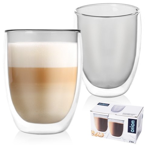 Szklanki termiczne z podwójną ścianką do kawy latte 370ml 2 sztuki ORION 124378