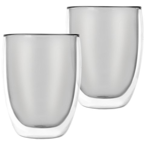 Szklanki termiczne z podwójną ścianką do kawy latte 370ml 2 sztuki ORION 124378
