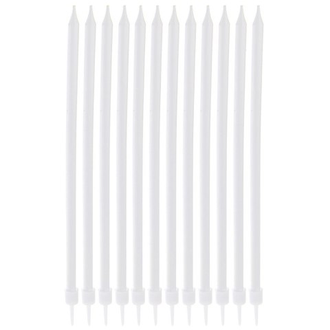 Świeczki z wosku do tortu na tort białe długie 14.5cm zestaw 12 sztuk ORION 822261