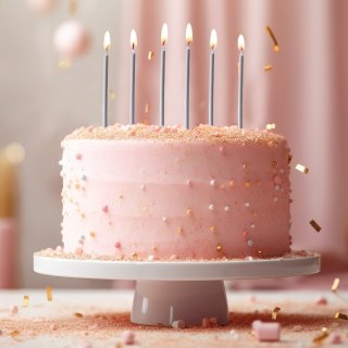 Świeczki z wosku do tortu na tort srebrne długie 14.5cm zestaw 12 szt ORION 822262