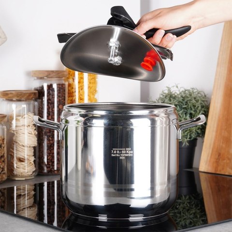 Szybkowar stalowy na gaz indukcja garnek ciśnieniowy PROFI 7L ORION 111733